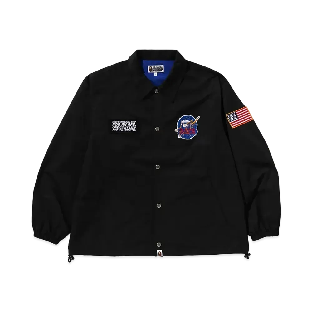 A BATHING APE Space Ape Relaxed Fit Coach Jacket "Black"