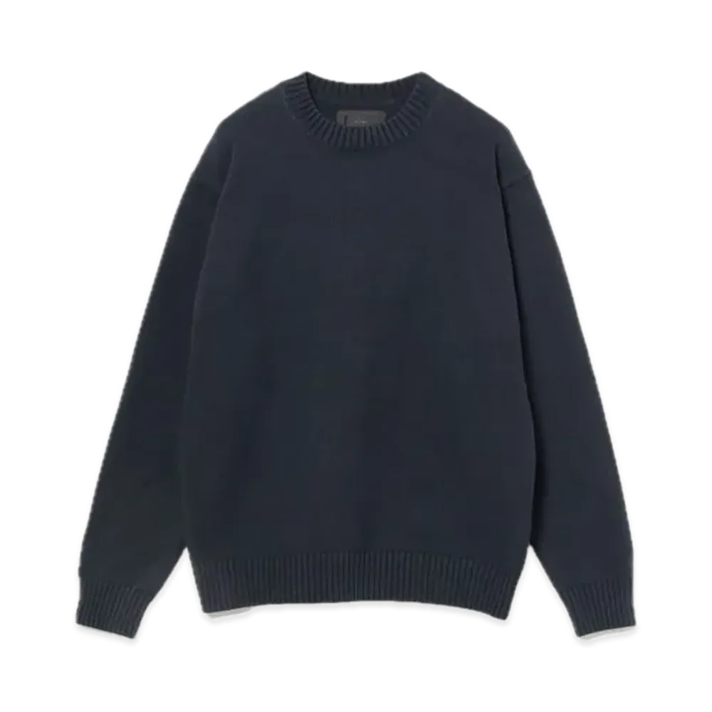 BEAMS 5Gauge Suvin Cotton Crewneck Knit "Navy"