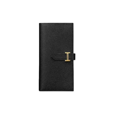 Hermes Bean Souffle Wallet "Noir/Gold"