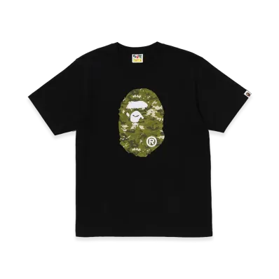 A BATHING APE Multi Pixel Camo Ape Head Tee "Black"