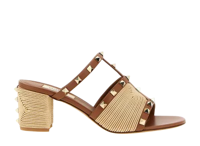 Valentino Garavani Women's rockstud Slides "Brown"