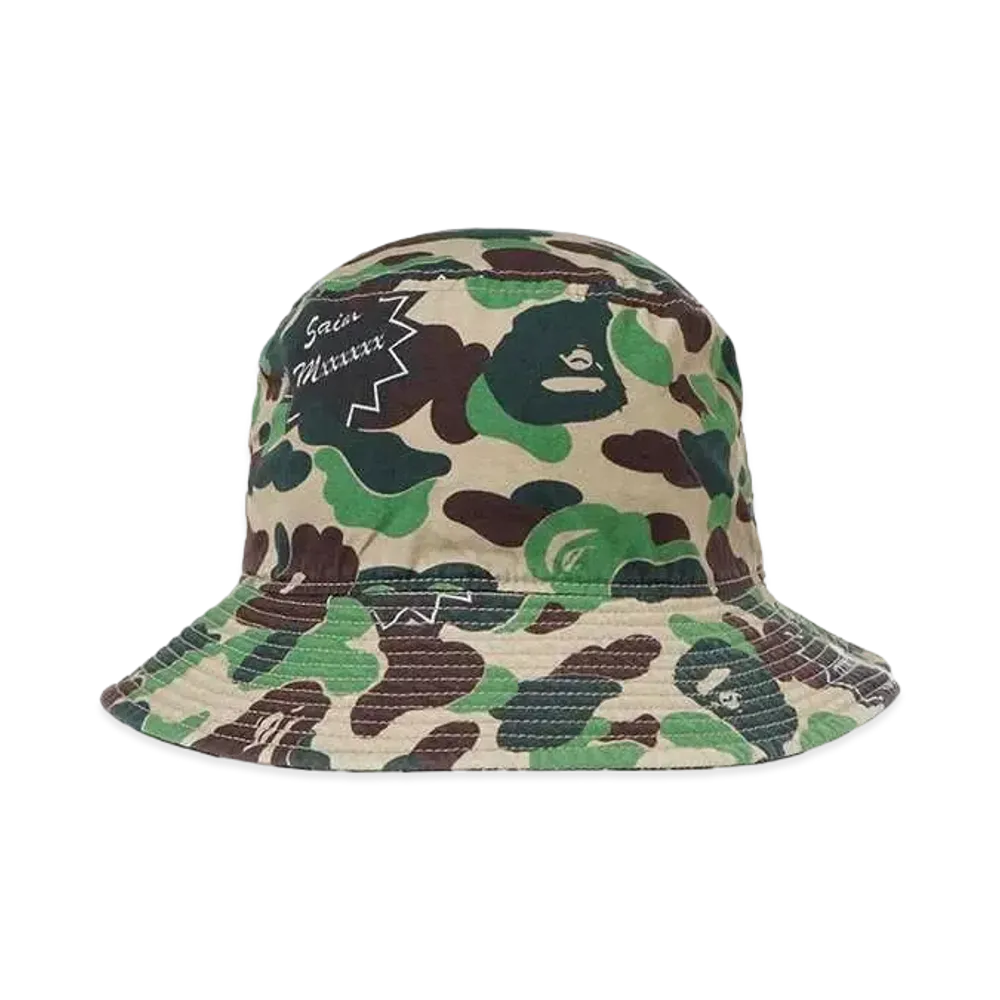 SAINT Mxxxxxx x A BATHING APE ABC Camo Bucket Hat "Green"