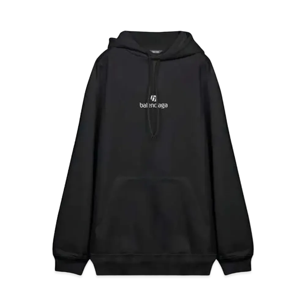 BALENCIAGA Embroidered Logo Hoodie "Black"
