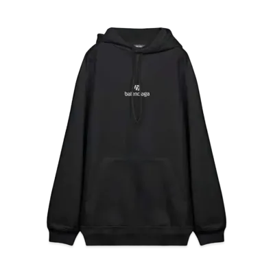 BALENCIAGA Embroidered Logo Hoodie "Black"