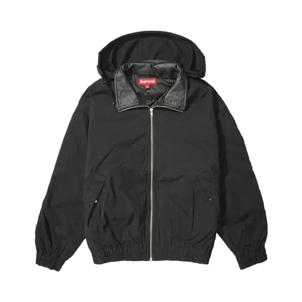 Supreme Leather Collar Utility Jacket "Black"