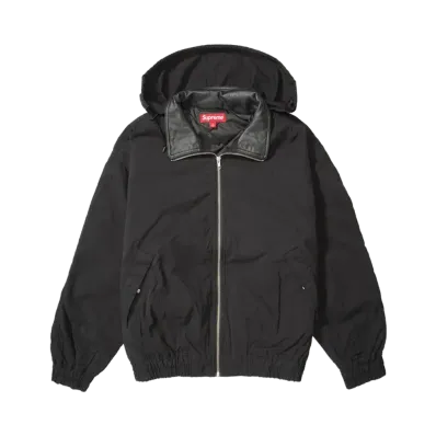 Supreme Leather Collar Utility Jacket "Black"