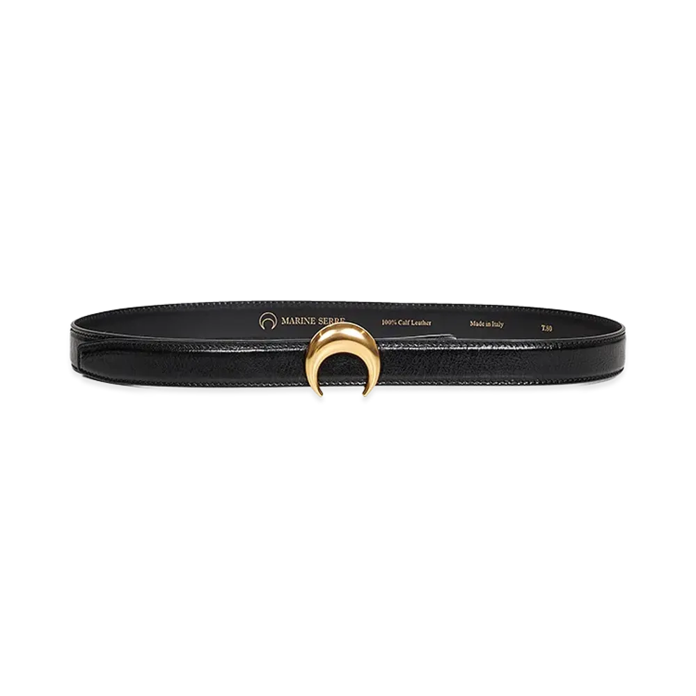 Marine Serre Women's Belt With Buckle "Moon" "Black"