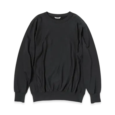 AURALEE Elastic High Gauge Sweat P/O "Ink Black"