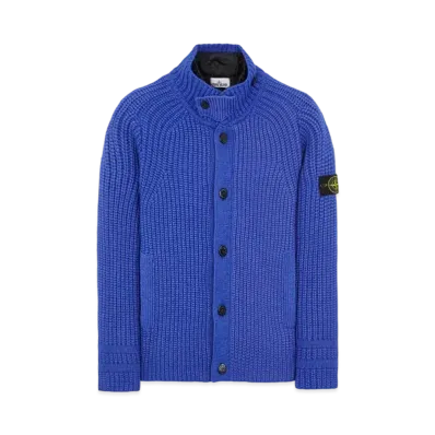 Stone Island 533A9 WOOL-SILK CHAIN YARN WITH DETACHABLE LINING "Periwinkle"