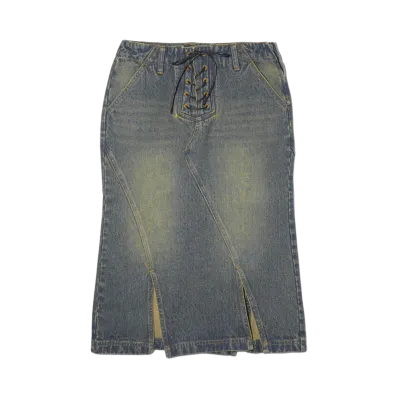 X-Girl Lace Up Denim Skirt "Dkindigo"