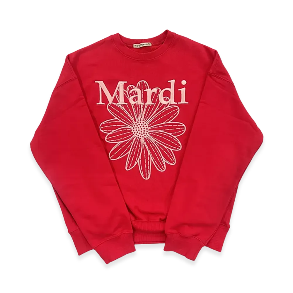Mardi Mercredi Sweatshirt Flowermardi Needlework "Red Pink"