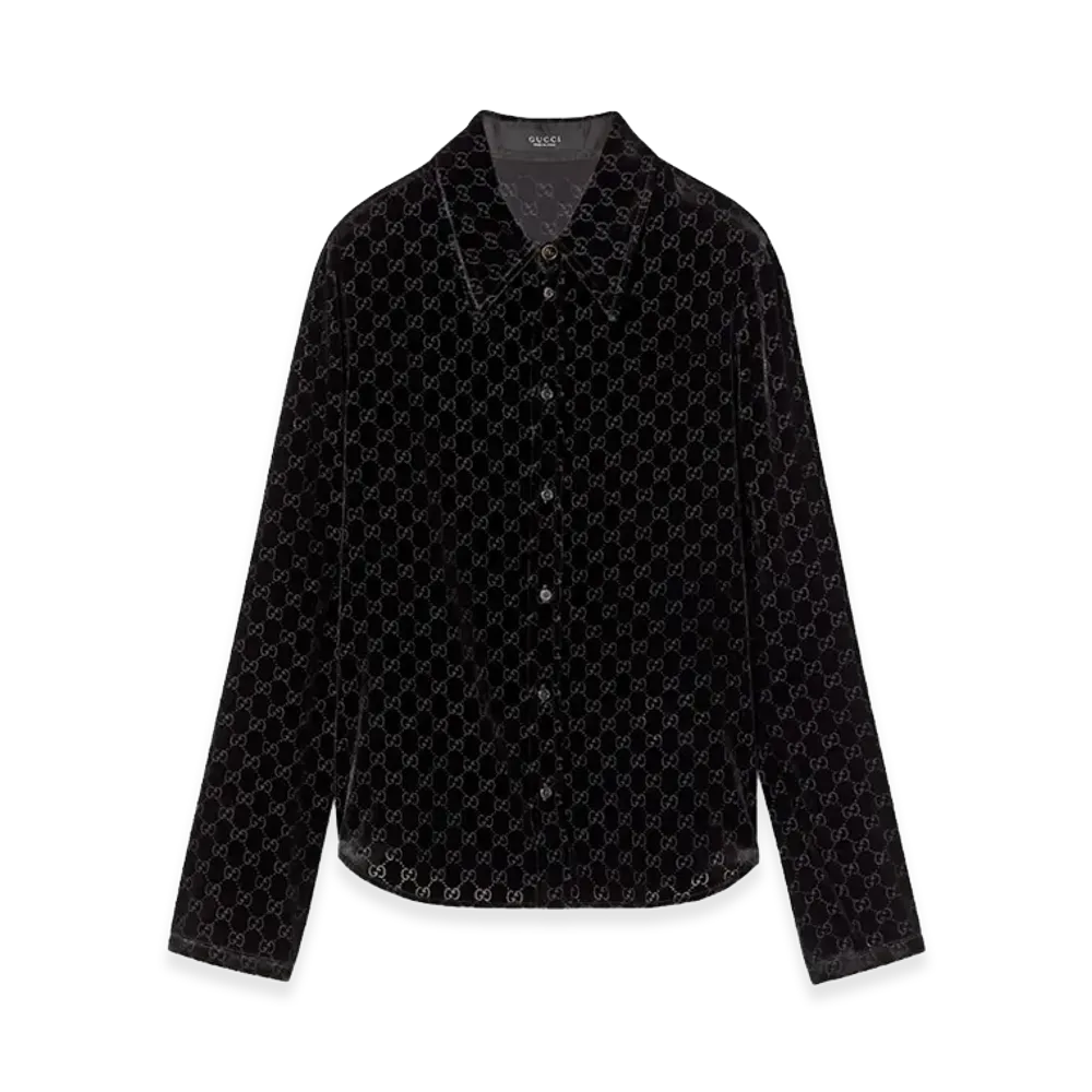 GUCCI 'GG' Velvet Shirt "Black"