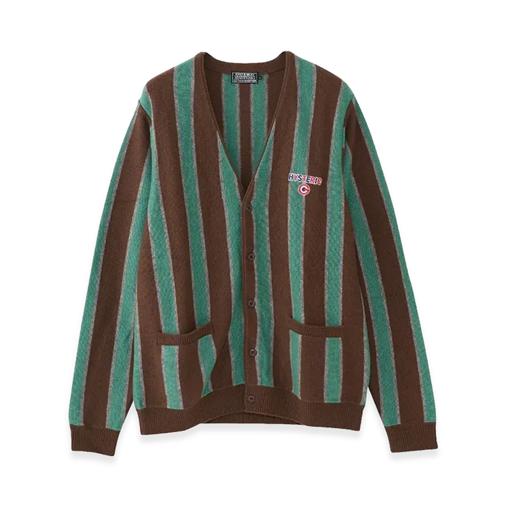 HYSTERIC GLAMOUR HYSTERIC G Embroidered Cardigan "Brown"