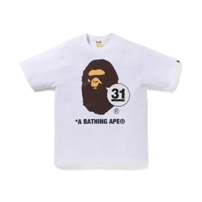 A BATHING APE 31st anniv. Ape Head Tee "White"