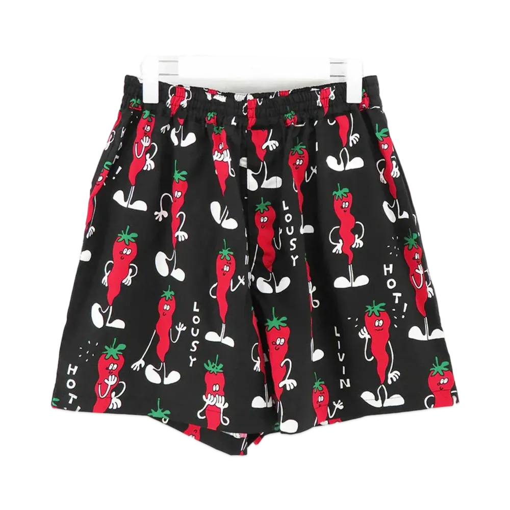 eYe JUNYA WATANABE MAN x Lousy Livin Cotton Broad Print W Name Shorts #1 "Black/Red/Green"
