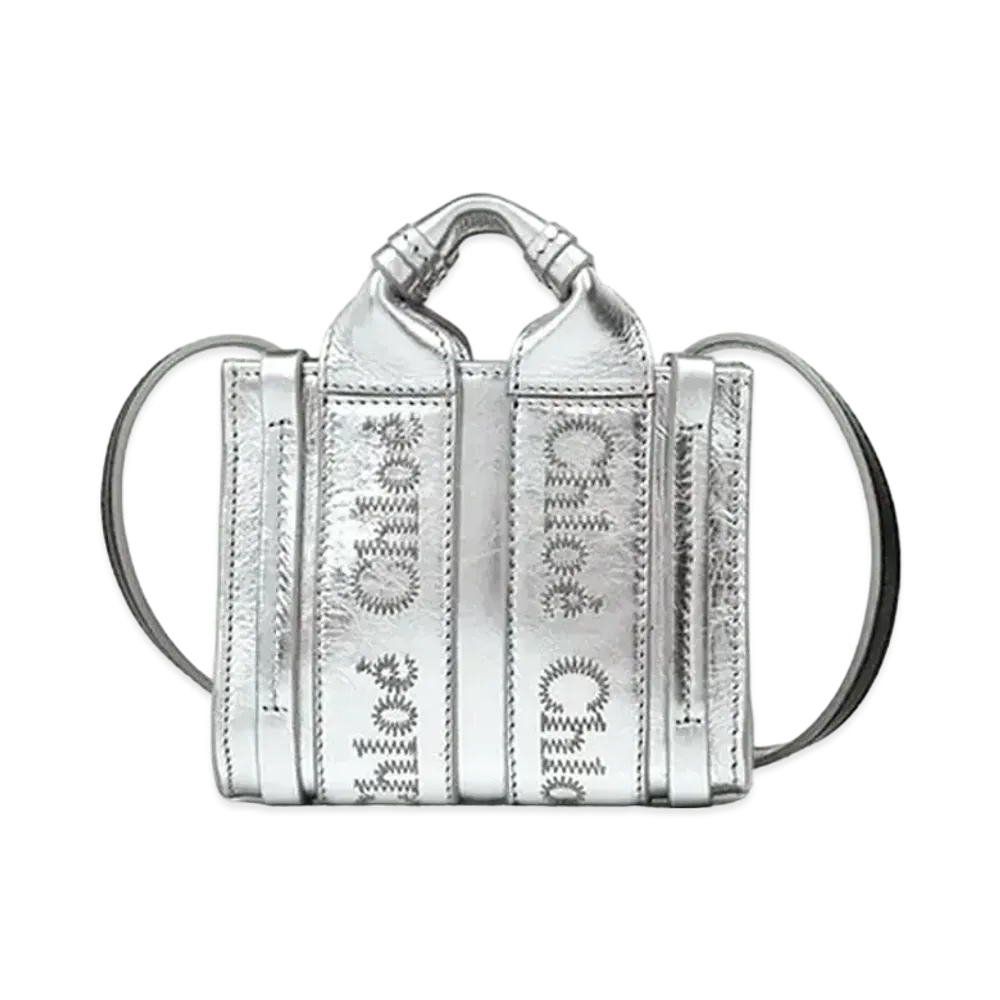 Chloe Woody Nano Tote "Silver"