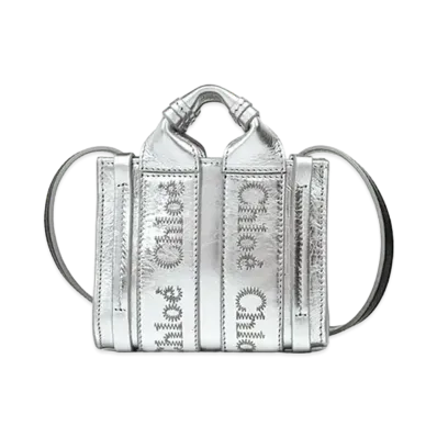 Chloe Woody Nano Tote "Silver"