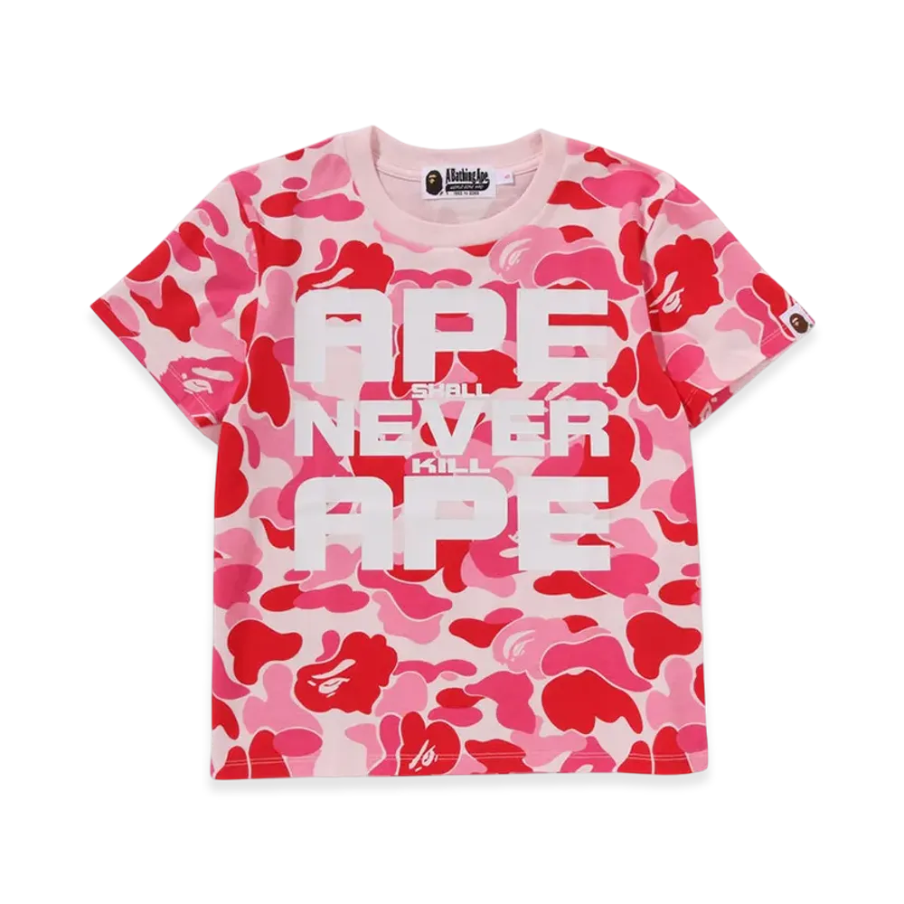 A BATHING APE ABC Camo Asnka Tee "Pink"