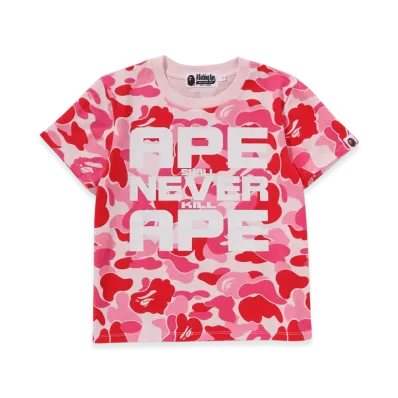 A BATHING APE ABC Camo Asnka Tee "Pink"