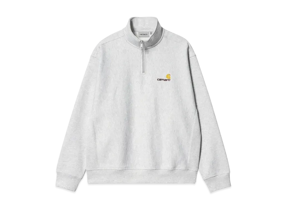 Carhartt WIP Half Zip American Script Sweat "Ash Heather"