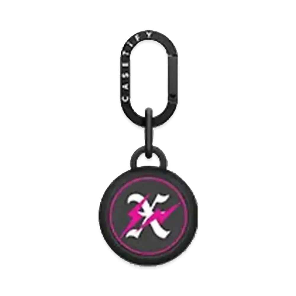 GOD SELECTION XXX x fragment design x CASETiFY 10th Logo Pink AirTag Holder "Liquorice black"