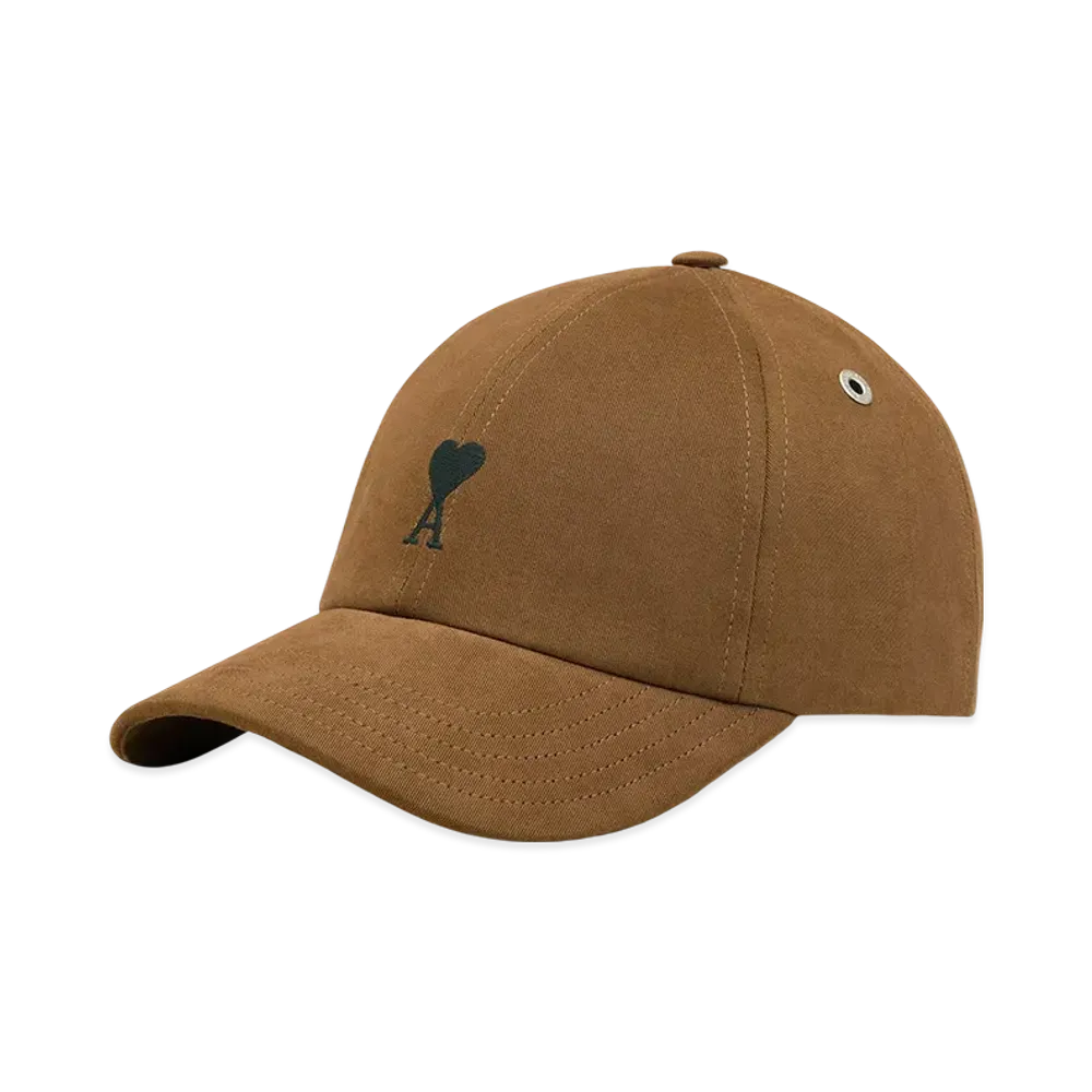 AMI PARIS Ami De Coeur Cotton Embroidered Cap "Hazelnut"