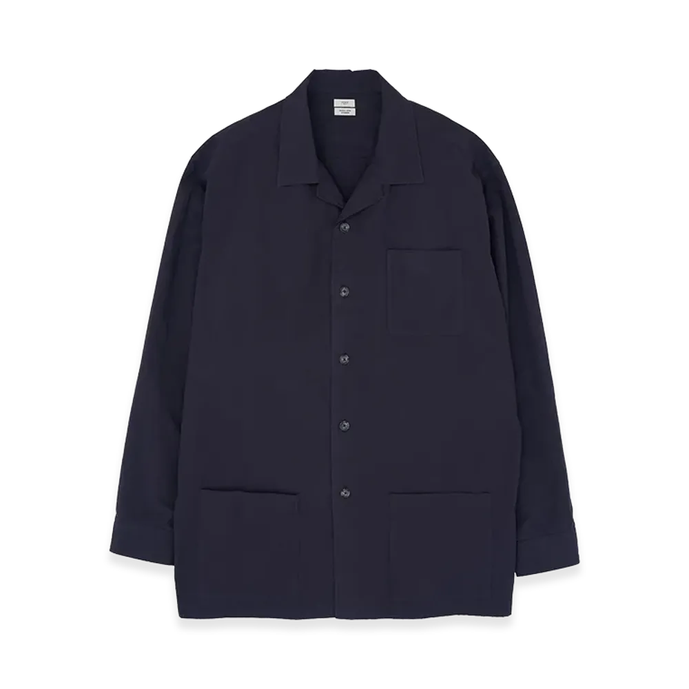 YOKE Cotton Typewriter Garment-dyed Shirt Jacket "Navy"