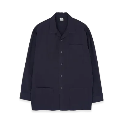 YOKE Cotton Typewriter Garment-dyed Shirt Jacket "Navy"