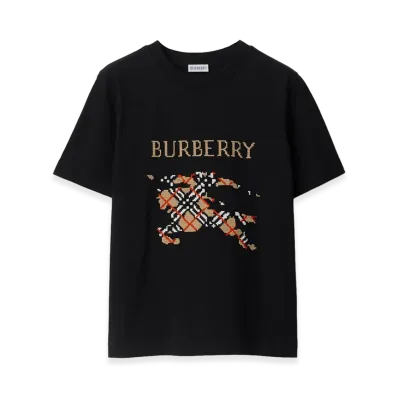 Burberry Women's Cross Stitch EKD Cotton Tee "Black"
