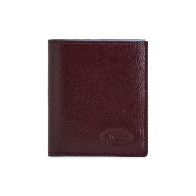 TOD'S Wallet In Leather "Burgundy/Light Blue"