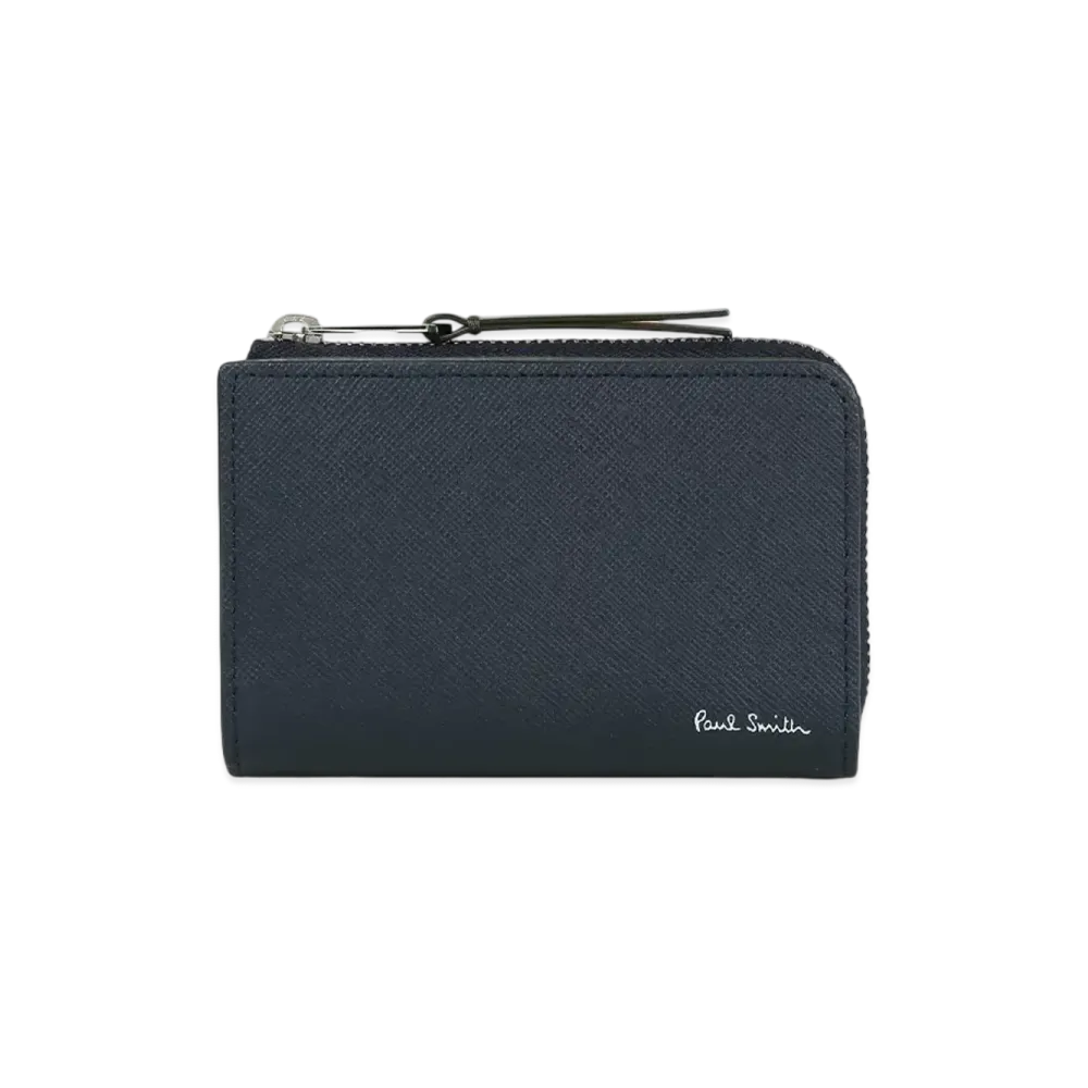 Paul Smith Bright Stripe Puller Coin / Key Case "Navy"