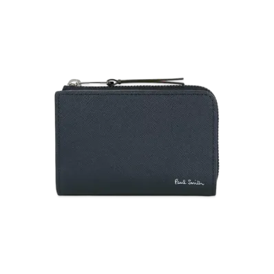 Paul Smith Bright Stripe Puller Coin / Key Case "Navy"