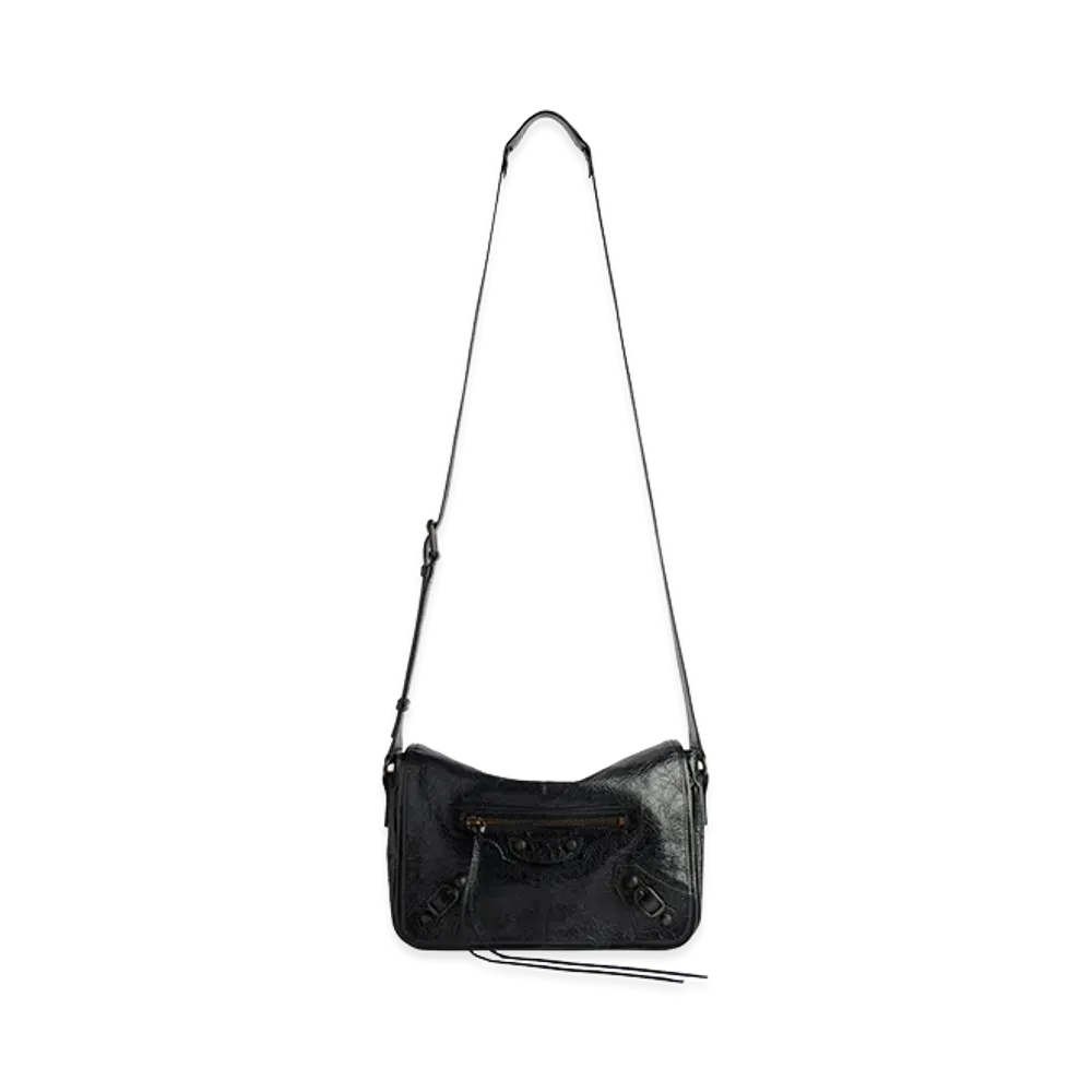 BALENCIAGA Le City Small Flap Messenger Bag "Black"