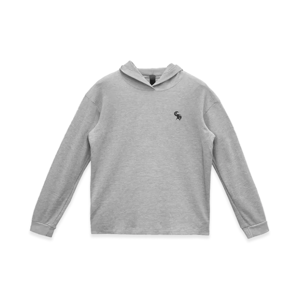 Chrome Hearts CH Embroidery Waffle Pullover Hoodie "Grey"