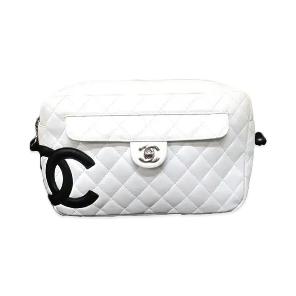 CHANEL Cambon Line Camera Bag "White/Black"