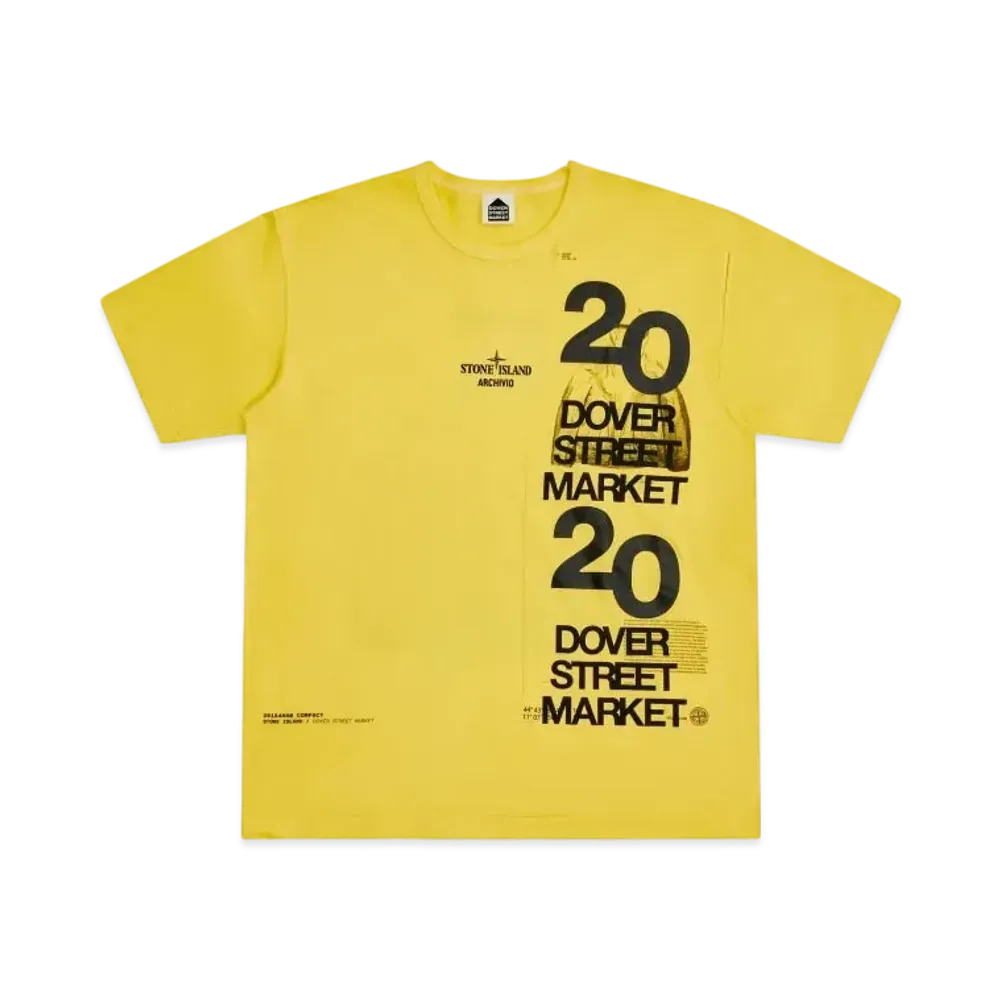 Dover Street Market London x Stone Island 20th Anniversary Tee "Yellow"