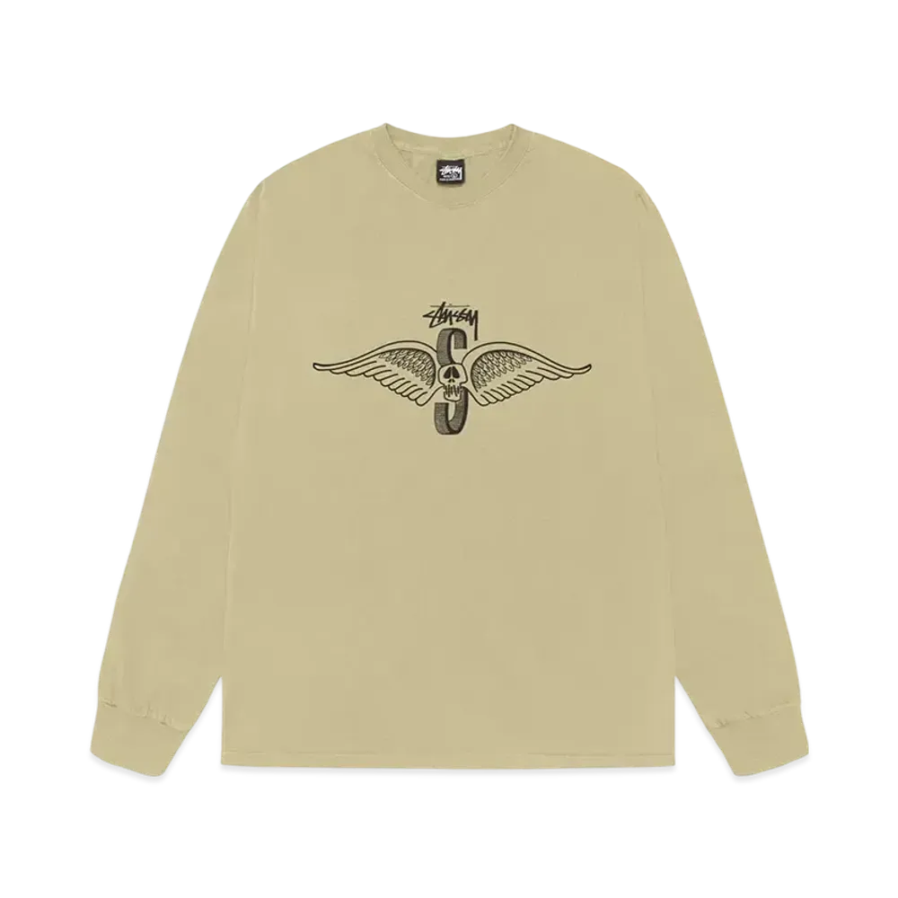 Stussy Skull Wings LS Tee Pigment Dyed "ELM"