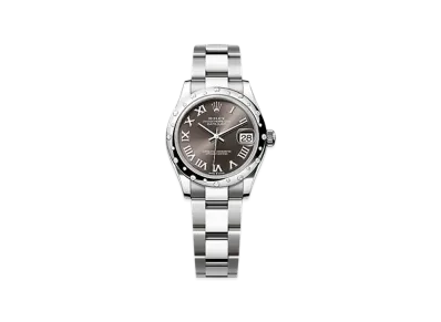 ROLEX Datejust 31mm Oystersteel & White Gold Diamond 278344RBR "Dark Grey"