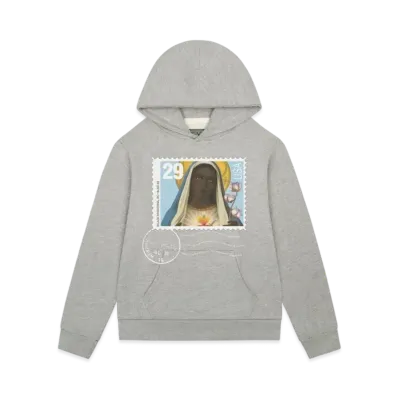 DENIM TEARS Black Madonna Stamp Hoodie "Grey"