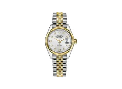 ROLEX Datejust 31 Oyster 31mm 10P Diamonds "Silver/Oyster Steel/Yellow Gold"