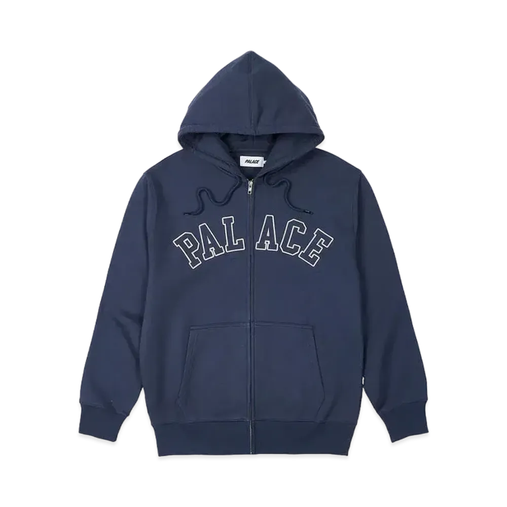 PALACE Outline Arch Zip Hood "Navy"