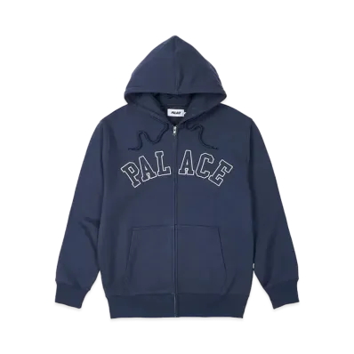 PALACE Outline Arch Zip Hood "Navy"