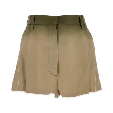 PRADA Women's Silk Shorts "Sage Green/Beige"