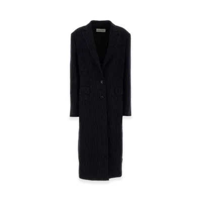 DRIES VAN NOTEN Women's Embroidered Wool Raftan Coat "Blue"