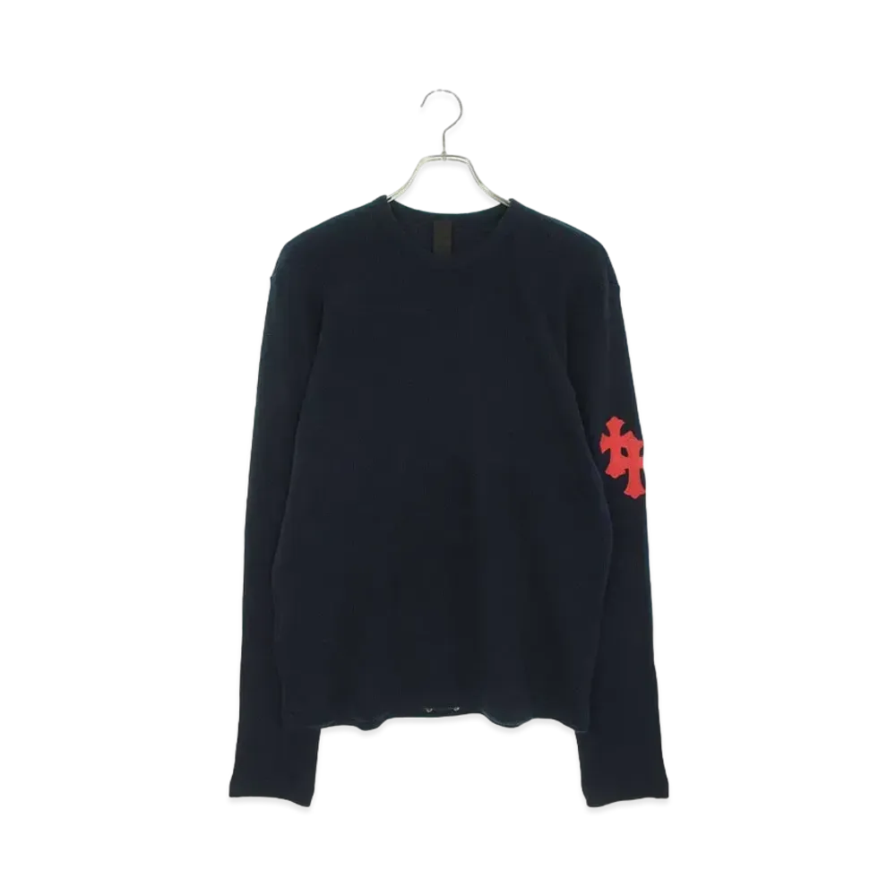 Chrome Hearts GRP Y Not U Oversize Thermal Cross Patch L/S Cut Sewn "Navy/Red"
