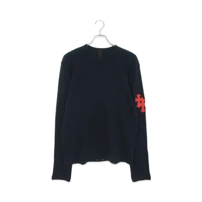 Chrome Hearts GRP Y Not U Oversize Thermal Cross Patch L/S Cut Sewn "Navy/Red"