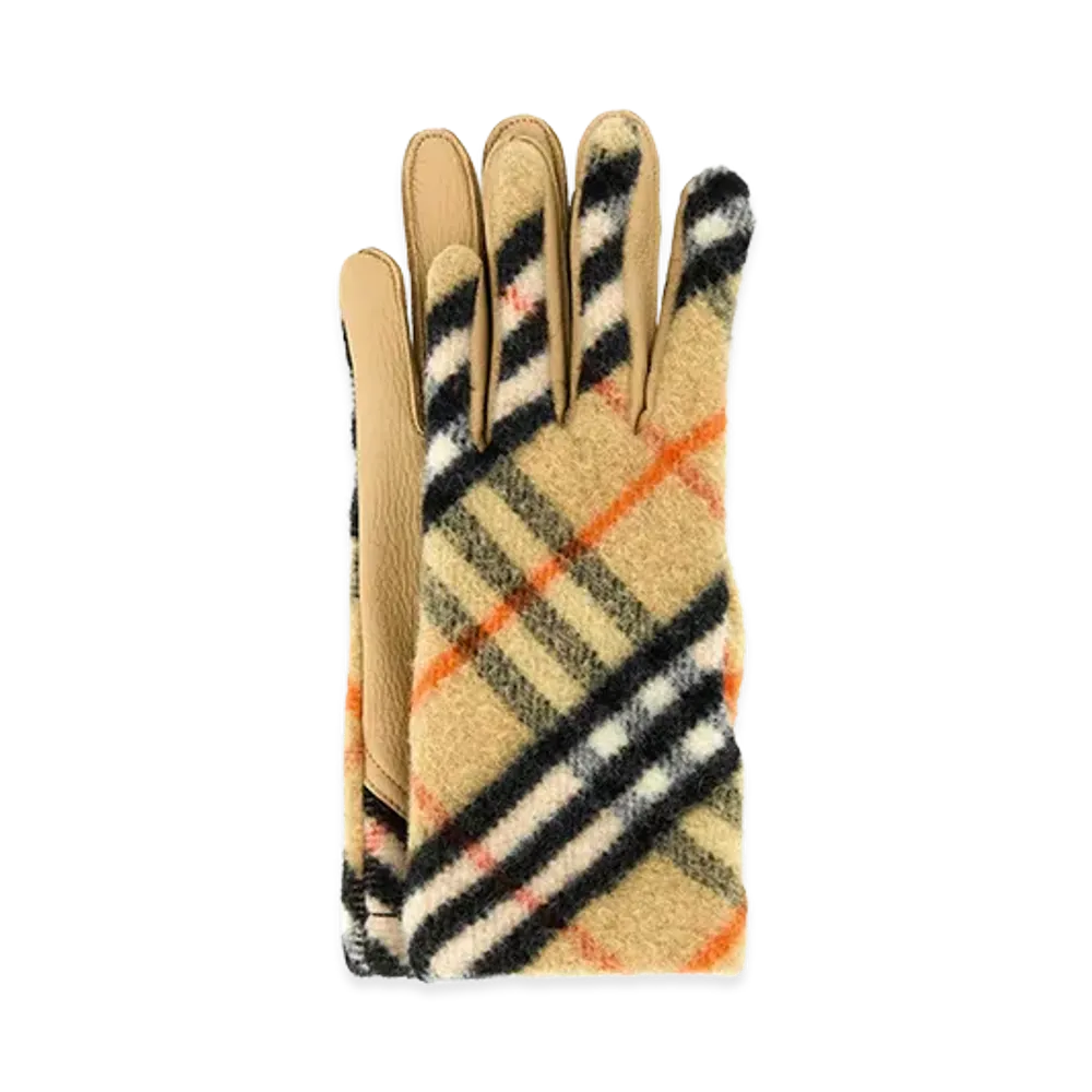 Burberry Embroidered Wool Gloves "Checked"