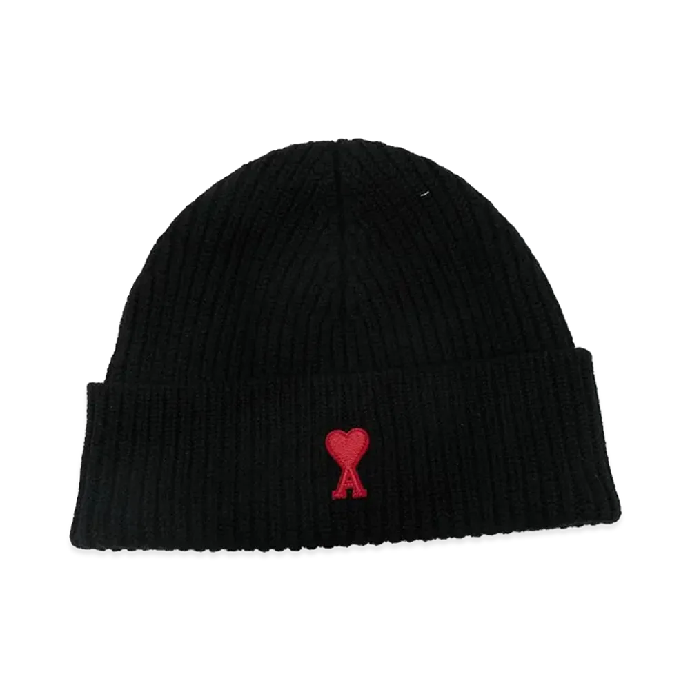 AMI PARIS Women's Ami De Coeur Wool Beanie "Black"