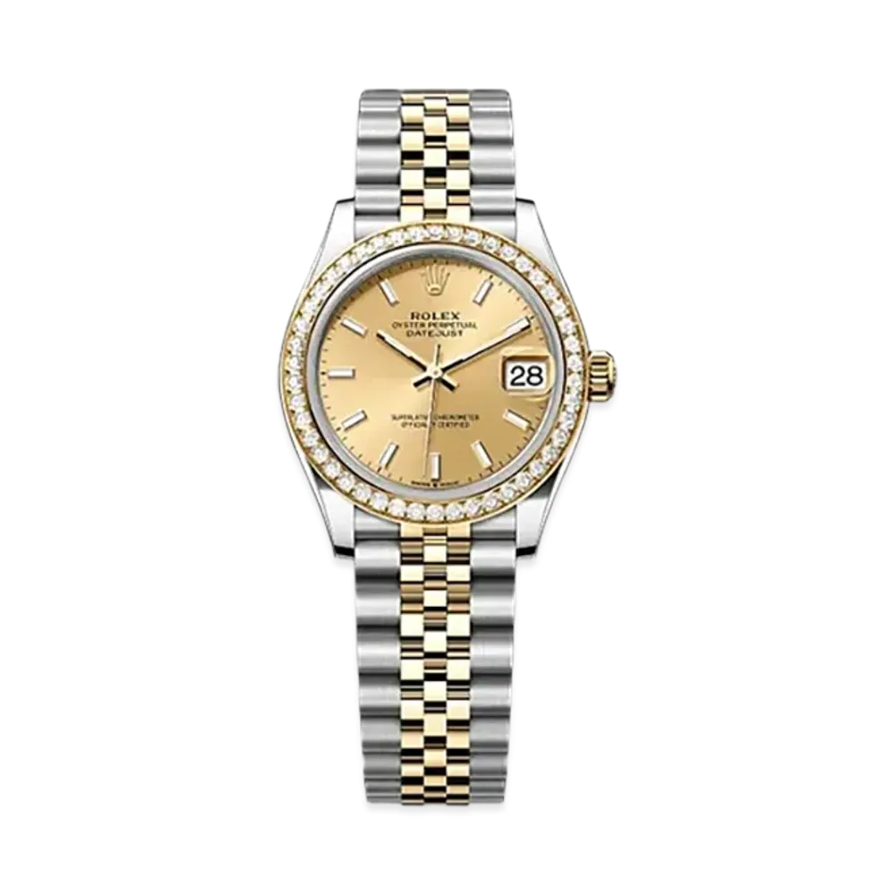 ROLEX Datejust 31mm Oystersteel & Yellow Gold Diamond 278383RBR "Champagne-colour"