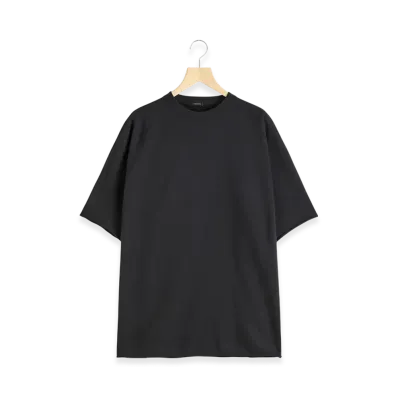 COMOLI LW Cotton French Terry S/S Crew "Black"